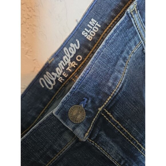 Wrangler Retro Slim Boot Cut Jeans Men’s 40x34 Blue Layton Stretch 10WLT77LY - Picture 4 of 5